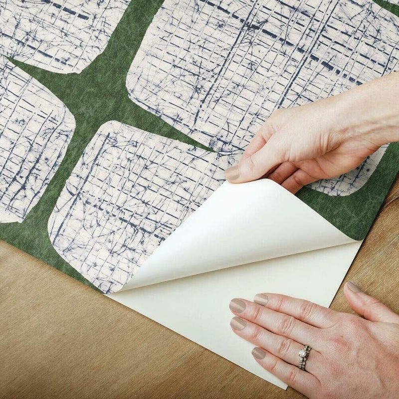 RoomMates RMK11619RL Mid-Century Beads Green and White Peel and Stick Wallpaper - Image 4